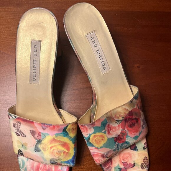 Vintage Y2K Lenticular Rainbow Butterfly Rose Floral Heels - Picture 4 of 10